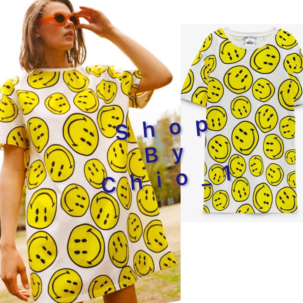 ZARA SMALEY HAPPY FACE COLLECTION DRESS bloggers favorite - Picture 2 of 7